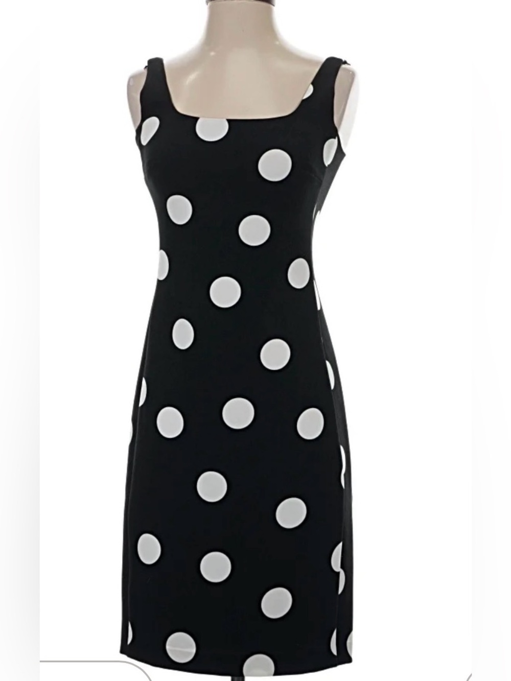 NWT Karl Lagerfeld Black Dress with White Polka Dots SZ 6 Classic Classy!